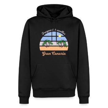 Gran Canaria Palmenstrand Retro - Männer Premium Bio Hoodie - Schwarz - Vorne - Nico (187cm)