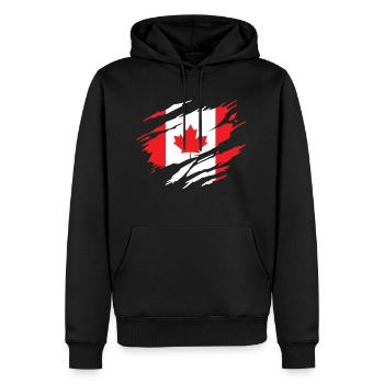 Canada Drapeau Canadien Canadienne - Sweat à capuche Premium bio Homme - noir - Devant - Nico (187cm)