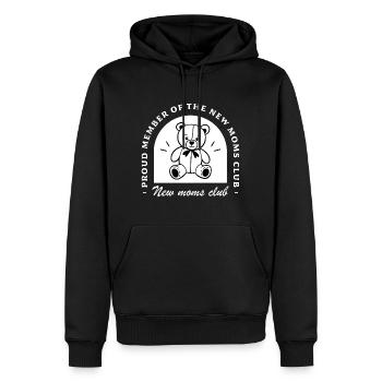 Club des nouvelles mamans - Sweat à capuche Premium bio Homme - noir - Devant - Nico (187cm)