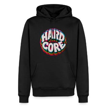 Hardcore Regenbogen - Männer Premium Bio Hoodie - Schwarz - Vorne - Nico (187cm)