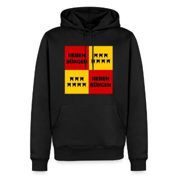 Siebenbürgen Quadrat Muster - Männer Premium Bio Hoodie - Schwarz - Vorne - Nico (187cm)