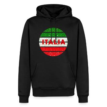 Italia Retro-Grunge Kreis - Männer Premium Bio Hoodie - Schwarz - Vorne - Nico (187cm)