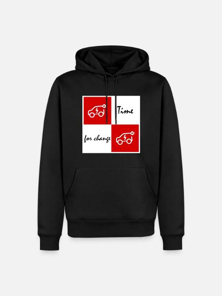 Zeit für Wandel Elektroauto - Männer Premium Bio Hoodie - Schwarz