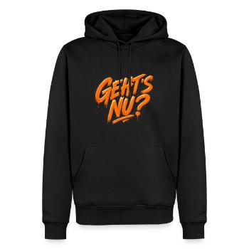 Geht's nu? - Männer Premium Bio Hoodie - Schwarz - Vorne - Nico (187cm)