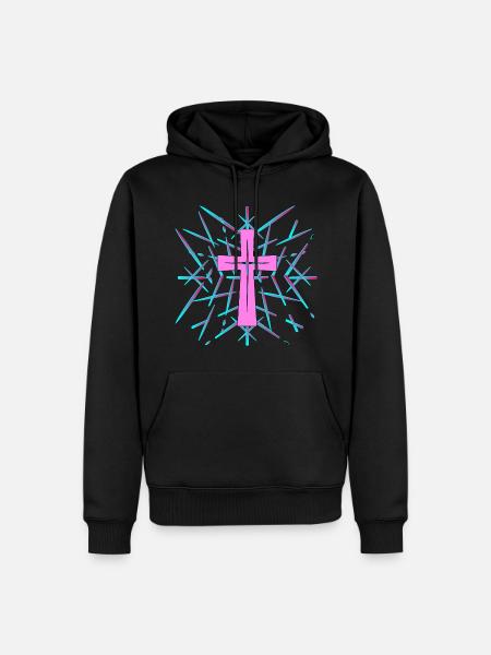 Kreuz Symbole Kirche - Männer Premium Bio Hoodie - Schwarz
