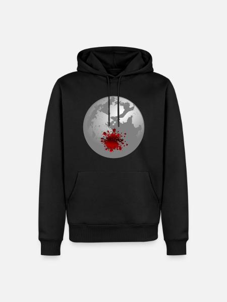 Halloween Mond Blutflecken - Männer Premium Bio Hoodie - Schwarz
