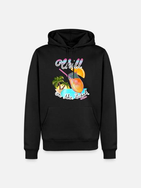Chill am Strand - Männer Premium Bio Hoodie - Schwarz