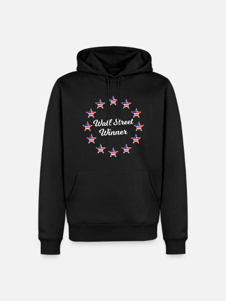 America Wall Street - Männer Premium Bio Hoodie - Schwarz