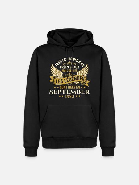 Legends geboren im September 1982 - Männer Premium Bio Hoodie - Schwarz
