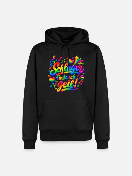 Schlager Finde ich geil - Männer Premium Bio Hoodie - Schwarz