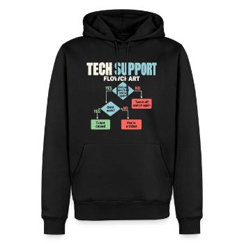 IT Support Flowchart Helpdesk Humor - Männer Premium Bio Hoodie - Schwarz - Vorne - Nico (187cm)