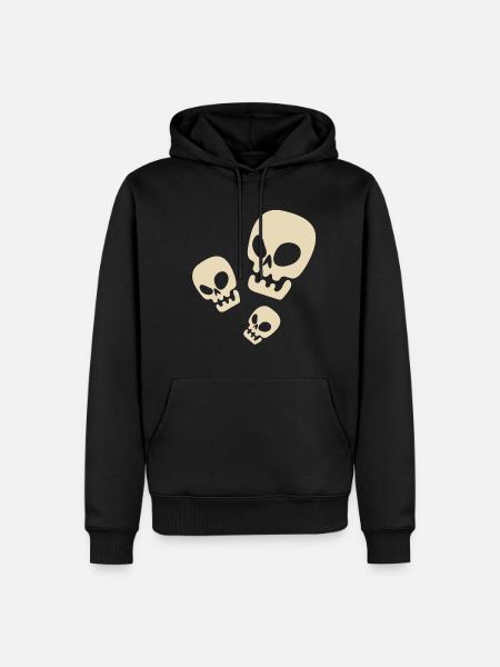 Drei Schädel - Männer Premium Bio Hoodie - Schwarz