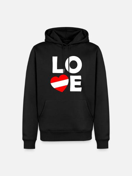 Austria Liebe-Design - Männer Premium Bio Hoodie - Schwarz