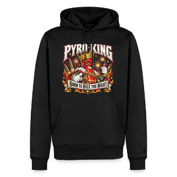 Pyro King – Born to Rule the Night - Männer Premium Bio Hoodie - Schwarz - Vorne - Nico (187cm)