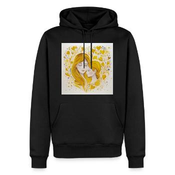 Mutter und Tochter – Liebe in Gold - Männer Premium Bio Hoodie - Schwarz - Vorne - Nico (187cm)