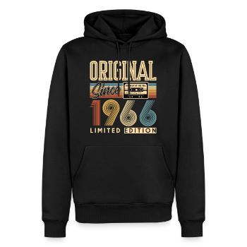 60. Geburtstag, 60 Jahre - Männer Premium Bio Hoodie - Schwarz - Vorne - Nico (187cm)