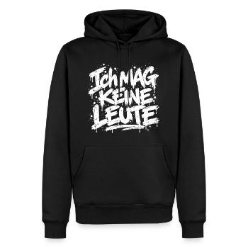 Ich mag keine Leute - Männer Premium Bio Hoodie - Schwarz - Vorne - Nico (187cm)