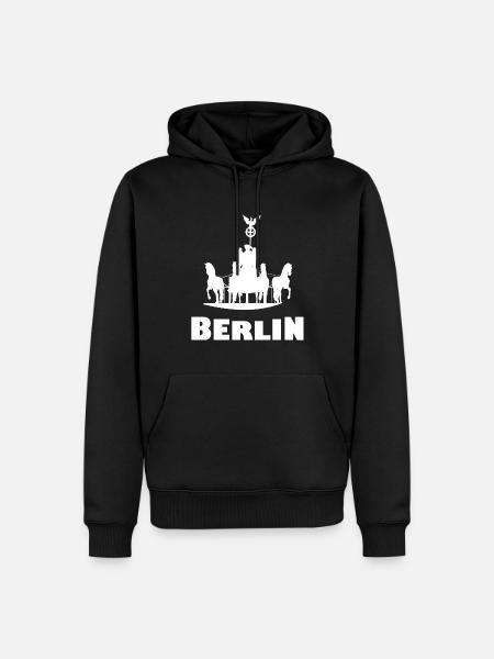 Berlin Silhouette Karussell - Männer Premium Bio Hoodie - Schwarz