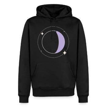 LunaFlieder-Sichel - Männer Premium Bio Hoodie - Schwarz - Vorne - Nico (187cm)