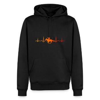 Course de saut d'obstacles masculin Équitation féminine - Sweat à capuche Premium bio Homme - noir - Devant - Nico (187cm)
