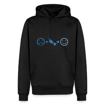 Trompettiste Hommes Trompette Jazz Trompettiste - Sweat à capuche Premium bio Homme - noir - Devant - Nico (187cm)