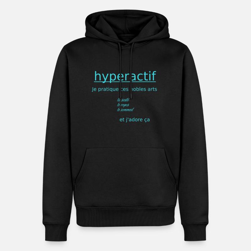 hyperactive - Men’s Premium Organic Hoodie - black