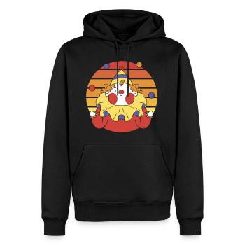 Clown Klaun Rétro - Sweat à capuche Premium bio Homme - noir - Devant - Nico (187cm)
