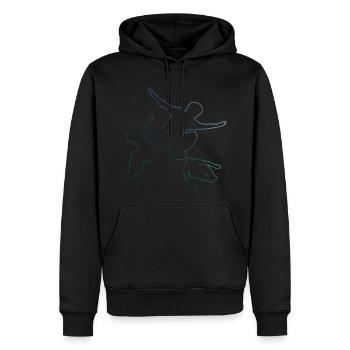 Damen Parkour Free Runner Free Running Parcours - Männer Premium Bio Hoodie - Schwarz - Vorne - Nico (187cm)