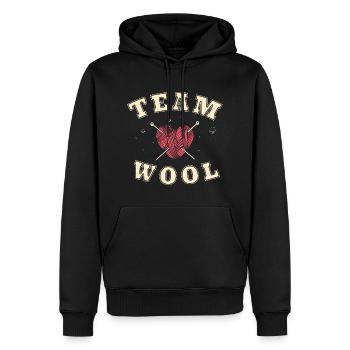 Team WOOL - Die Nummer 1! 🐑💪 - Männer Premium Bio Hoodie - Schwarz - Vorne - Nico (187cm)