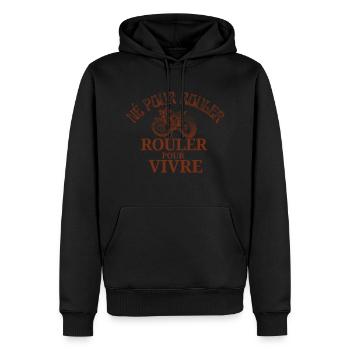 Ne pour rouler, motards Quad, Stunt, Moto, Vélo - Sweat à capuche Premium bio Homme - noir - Devant - Nico (187cm)