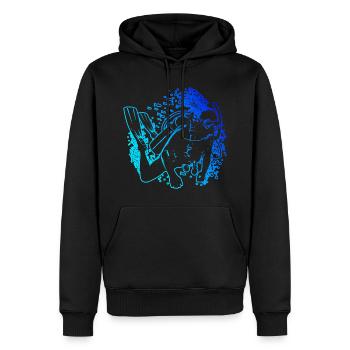 Plongée Libre Femmes Plongeuse Plongeuse Plongeuse Plongeuse - Sweat à capuche Premium bio Homme - noir - Devant - Nico (187cm)