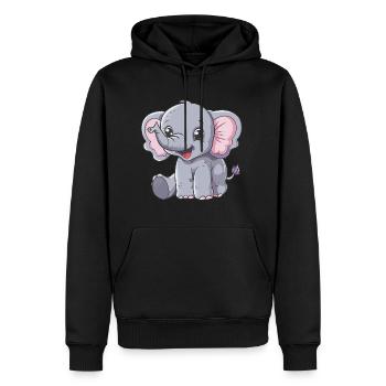 Éléphant mignon pour les enfants - Sweat à capuche Premium bio Homme - noir - Devant - Nico (187cm)