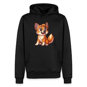 Un chiot joyeux pour les amoureux des animaux - Sweat à capuche Premium bio Homme - noir - Devant - Nico (187cm)