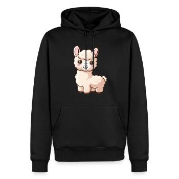 Joli motif d’alpaga pour les amoureux des animaux - Sweat à capuche Premium bio Homme - noir - Devant - Nico (187cm)