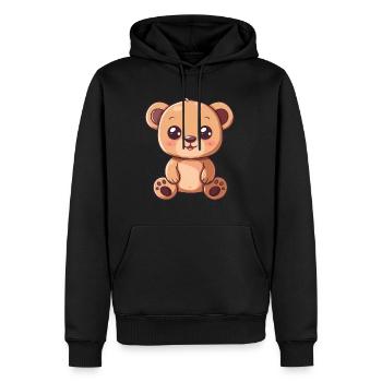 Cute cartoon bear for kids - Men’s Premium Organic Hoodie - black - Front - Nico (187cm)