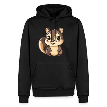 Niedlicher Cartoon Streifenhörnchen Freunde - Männer Premium Bio Hoodie - Schwarz - Vorne - Nico (187cm)