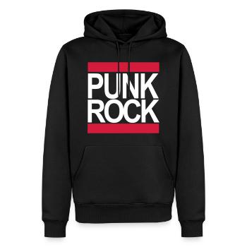 punk rock - Sweat à capuche Premium bio Homme - noir - Devant - Nico (187cm)