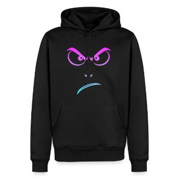 Angry, Grantig, böser Blick, grimmig - Männer Premium Bio Hoodie - Schwarz - Vorne - Nico (187cm)