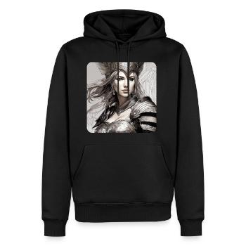 Fantasy Anime Girl Wikinger Germanen Mittelalter - Männer Premium Bio Hoodie - Schwarz - Vorne - Nico (187cm)