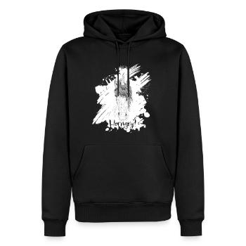 Horngry Unicorn - Männer Premium Bio Hoodie - Schwarz - Vorne - Nico (187cm)