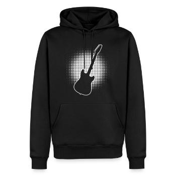 Guitariste Guitare Guitariste Guitariste Hommes - Sweat à capuche Premium bio Homme - noir - Devant - Nico (187cm)