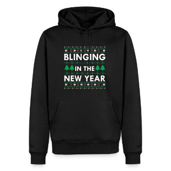 Blinging In The New Year - Sweat à capuche Premium bio Homme - noir - Devant - Nico (187cm)