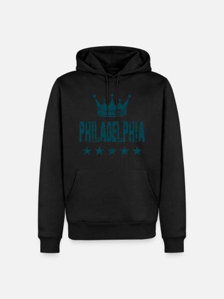 Philadelphia Krone Sterne - Männer Premium Bio Hoodie - Schwarz