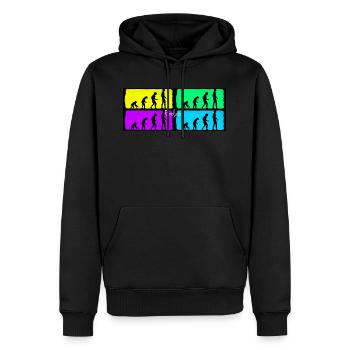 évolution - Sweat à capuche Premium bio Homme - noir - Devant - Nico (187cm)