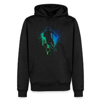 Football Football Football Masculin Match de football - Sweat à capuche Premium bio Homme - noir - Devant - Nico (187cm)