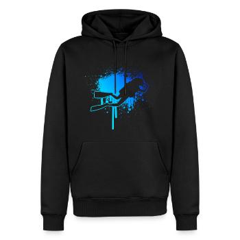 Plongée libre pour hommes - Sweat à capuche Premium bio Homme - noir - Devant - Nico (187cm)