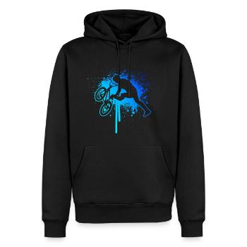 bmx jeune bmx vélo femmes vélo vélo - Sweat à capuche Premium bio Homme - noir - Devant - Nico (187cm)