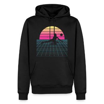 Volley féminin Volleyeur Volleyeur Masculin Volleyeur Volleyeur - Sweat à capuche Premium bio Homme - noir - Devant - Nico (187cm)