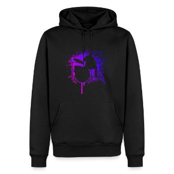 Batterie Batteur Femmes Batteur - Sweat à capuche Premium bio Homme - noir - Devant - Nico (187cm)