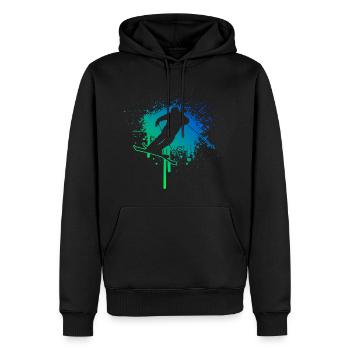 Ski acrobatique hommes Saut à ski Femmes Slopestyle - Sweat à capuche Premium bio Homme - noir - Devant - Nico (187cm)